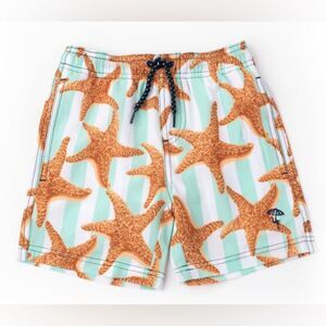 shade critters Kids Starfish Stripe Boys 4 Way Stretch Swim Trunks
